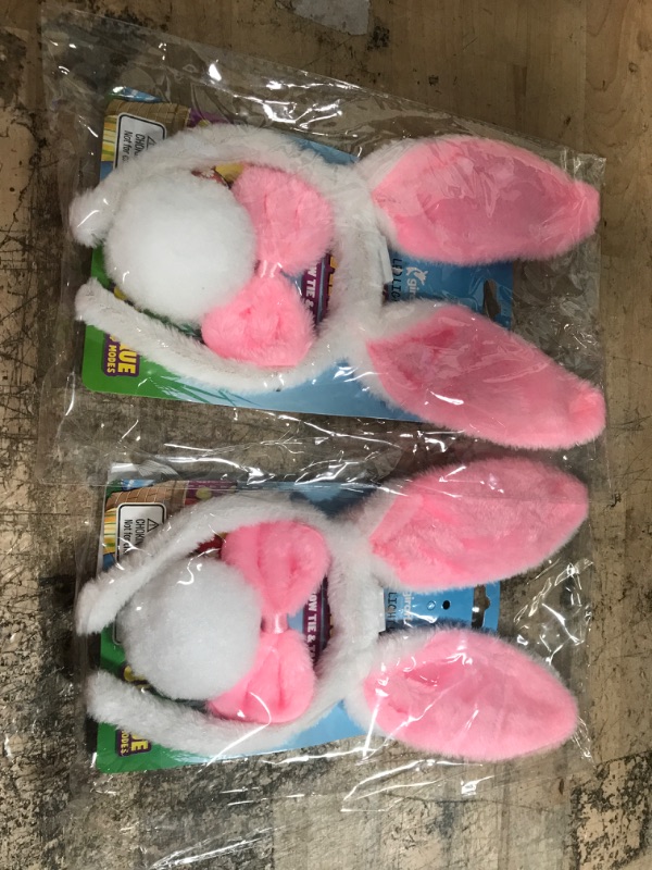 Photo 2 of 2 PACK Kangaroo - Plush LED Furry Easter Bunny Costume Set, Ears, Tail, and Bowtie Cosplay Accessories for Christmas Halloween, and All Party Favor, Pink