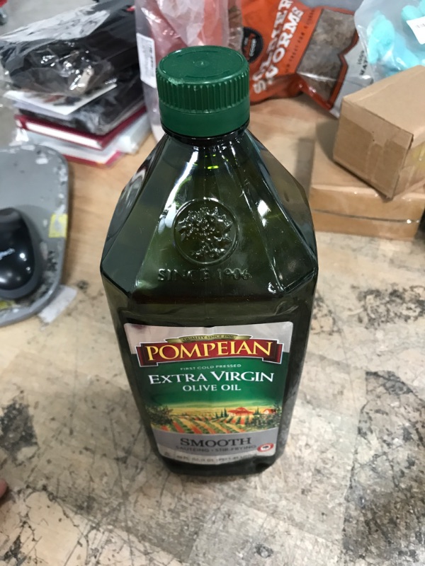 Photo 2 of *4/2024* Pompeian Smooth Extra Virgin Olive Oil, First Cold Pressed, Mild and Delicate Flavor, Perfect for Sauteing and Stir-Frying, Naturally Gluten Free, Non-Allergenic, Non-GMO, 48 FL. OZ., Single Bottle Smooth Extra Virgin Olive Oil 48 Fl Oz (Pack of 