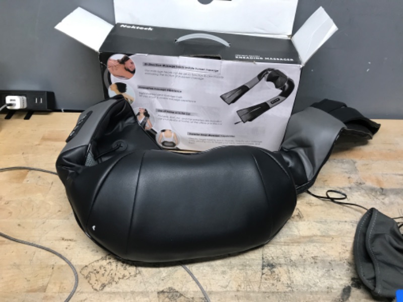 Photo 1 of **USED**
Nekteck Shiatsu Deep Kneading Massage Pillow with Heat, Speed Control, and Bi-Direction Control - Black