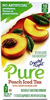 Photo 1 of **EXPIRES OCT2023** Crystal Light Pure On the Go Peach Iced Tea Drink Mix, 0.91 Ounce, 7 Count (Pack of 12)
