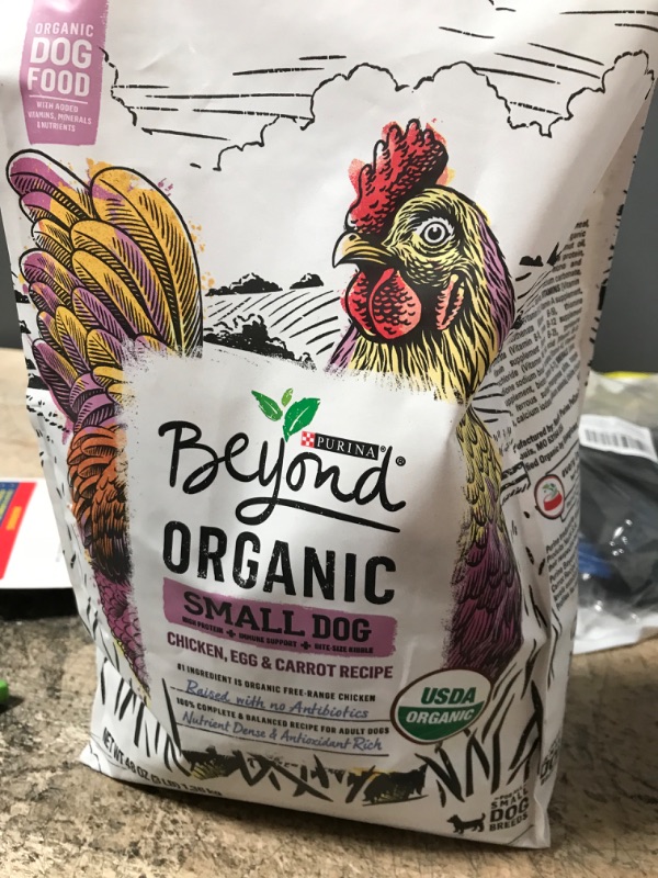 Photo 3 of **EXPIRES DEC2023** Beyond Purina High Protein Small Breed Adult Dry Dog Food, Organic Chicken, Egg & Carrot Recipe - 3 lb. Bag
