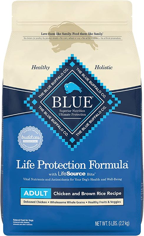 Photo 1 of **EXPIRES SEP 18/2023** Blue Buffalo Life Protection Formula Natural Adult Dry Dog Food, Chicken and Brown Rice 5-lb Trial Size Bag
