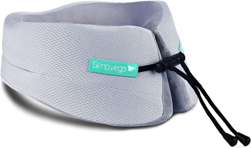 Photo 1 of Genovega Travel Pillow Memory Foam Neck Flight Pillow, Adjustable Microbead NeckPillow for Airplanes Washable Breathable Covers with Zipper,Road Trip Gifts Adult Head Support Soft Pillow Pain,Desk