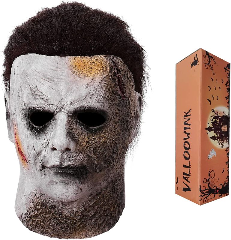 Photo 1 of Halloween Michael Myers Mask Latex, Creepy Face Mask Realistic Michael Myers Cosplay Halloween Costumes for Adults