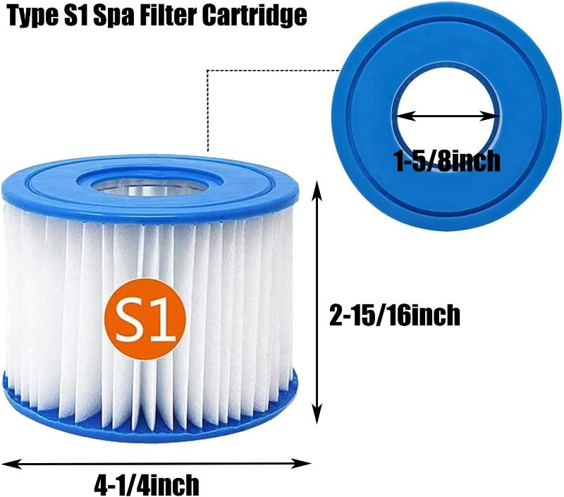 Photo 1 of QQYX Type S1 Spa Filter Cartridge, Compatible with All for Intex PureSpa Models, Hot Tub Filters Replacements 29001E Easy Set Pool Spa Filter Cartridges (4 Pcs)