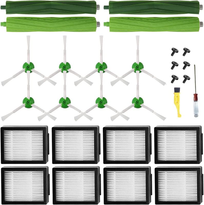 Photo 1 of 20 Pack Replacement Parts for iRobot Roomba i7 i7+ i3 i3+ i4+ i6 i6+ i8 i8+ j7+/Plus E5 E6 E7 I, E & J Plus Series Vacuum Cleaner Include 2 Roller Brushes & 4 Filters & 4 Vacuum Bags & 4 Side Brushes