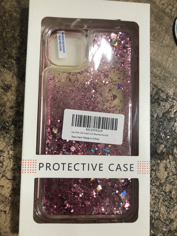 Photo 2 of Caka Case Compatible for iPhone 14 Plus Glitter Case for Women Girls with Built-in Screen Protector Bling Sparkle Liquid Full Body Protective Case for iPhone 14 Plus 6.7 inch - Rose Gold 