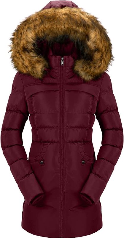 Photo 1 of CHERFLY Women's Winter Puffer Coat Heavy Warm Long Parka Down Jacket with Fur Hood 