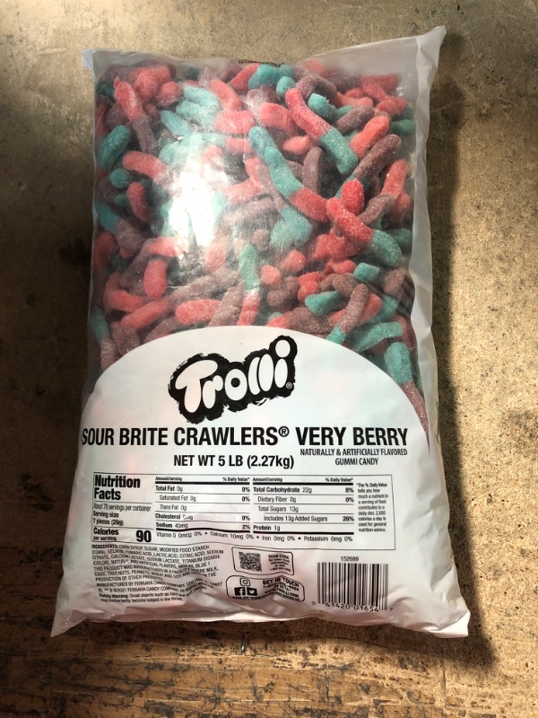 Photo 2 of Trolli Sour Brite Crawlers Very Berry Gummy Worms, 5 Pound Bulk Candy Bag Very Berry 5 Pound (Pack of 1)