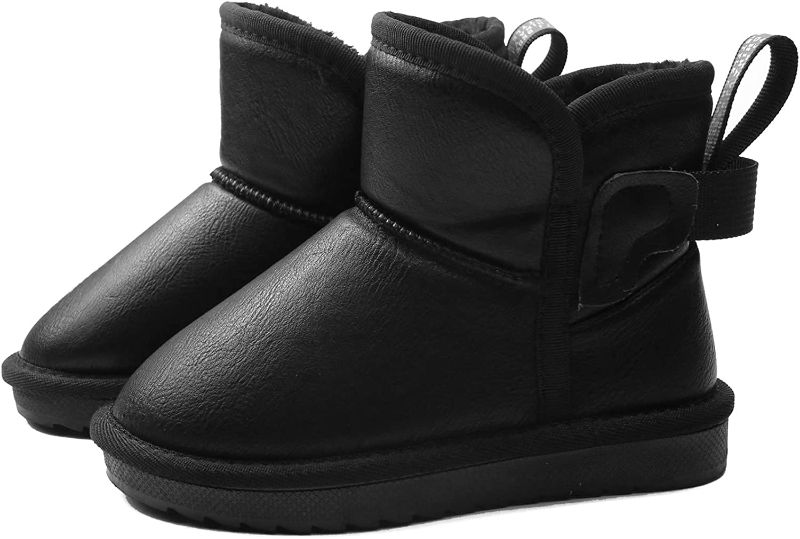 Photo 1 of Apawwa Girls and Boys Boots Fur Lined Slip-On Warm Girls Snow Boots Waterproof Kids Winter Boots Stylish Kids Walking Boots?Size 5.5 Toddler to Size 3 Big Kid?