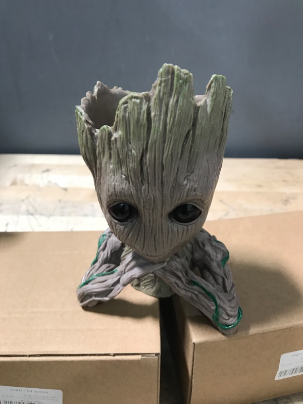 Photo 3 of ( Bundle 4 Pack ) ZUSONUD B-Best Baby Groot Pen Pot Tree Man Pens Holder or Flower Pot with Drainage Hole Perfect for a Tiny Succulents Plants 6"