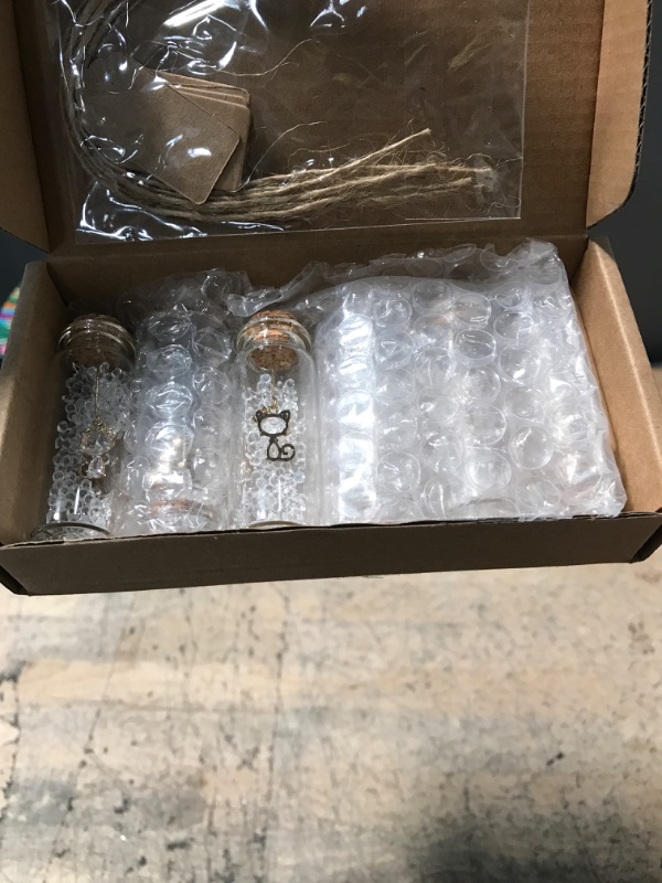 Photo 1 of 6PCS Cork Stoppers Glass Bottles, Decoration Tiny Glass Jars Favors,Mini Vials Cork with Crystal,Small Glass Jars for Wedding Party Supplies Gold Flower