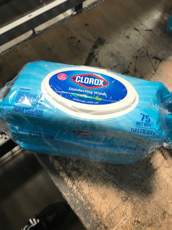 Photo 1 of Clorox Disinfecting Wipes, Bleach Free Cleaning Wipes, 75 Wipes, Pack of 3, Fresh Scent (Package May Vary)