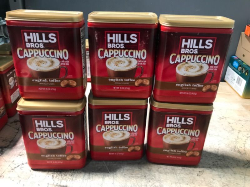 Photo 2 of ( Bundle Six pack ) Hills Bros. Cappuccino Drink Mix, English Toffee - 16 oz