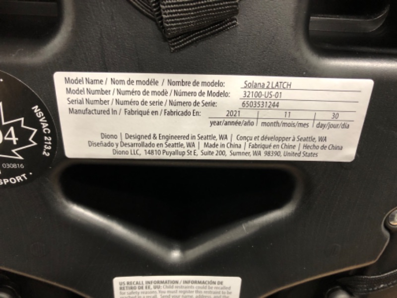 Photo 3 of Diono Solana 2 XL 2022, Dual Latch Connectors, Lightweight Backless Belt-Positioning Booster Car Seat, 8 Years 1 Booster Seat, Black NEW! LATCH Connect Single Black