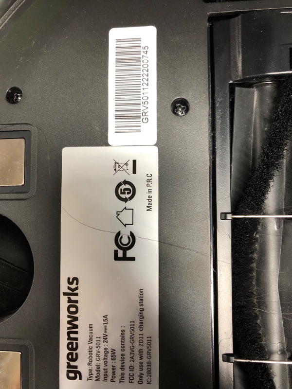 Photo 1 of ***PARTS ONLY***Used / little dirty*** 
GreenWorks GRV-5011 Robot Vacuum Cleaner with DToF Laser Navigation Technology, 3.3IN Thin Body, Vacuum and MOP 2 in 1, Auto Sweeper for Pet Hair, Hard Floor, Carpet 5011 Robotic Vacuum