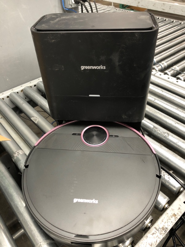 Photo 2 of ***PARTS ONLY***Used / little dirty*** 
GreenWorks GRV-5011 Robot Vacuum Cleaner with DToF Laser Navigation Technology, 3.3IN Thin Body, Vacuum and MOP 2 in 1, Auto Sweeper for Pet Hair, Hard Floor, Carpet 5011 Robotic Vacuum