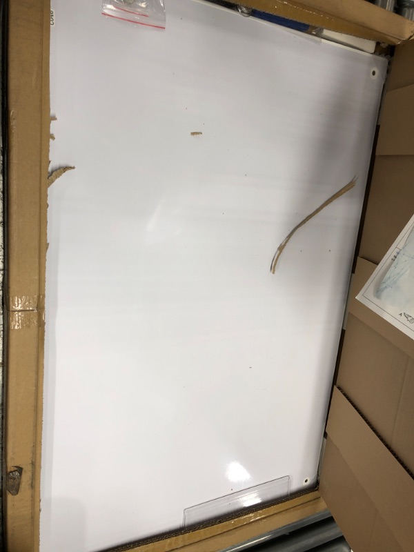 Photo 2 of Glass Whiteboard, 3'x 2' Glass Board Magnetic Dry Erase Board on Wall Frameless, 36 x 24 inches Tempered Glass Dry Erase Board with Acrylic Pen Tray, 3 Markers, 1 Eraser, 5 Magnets