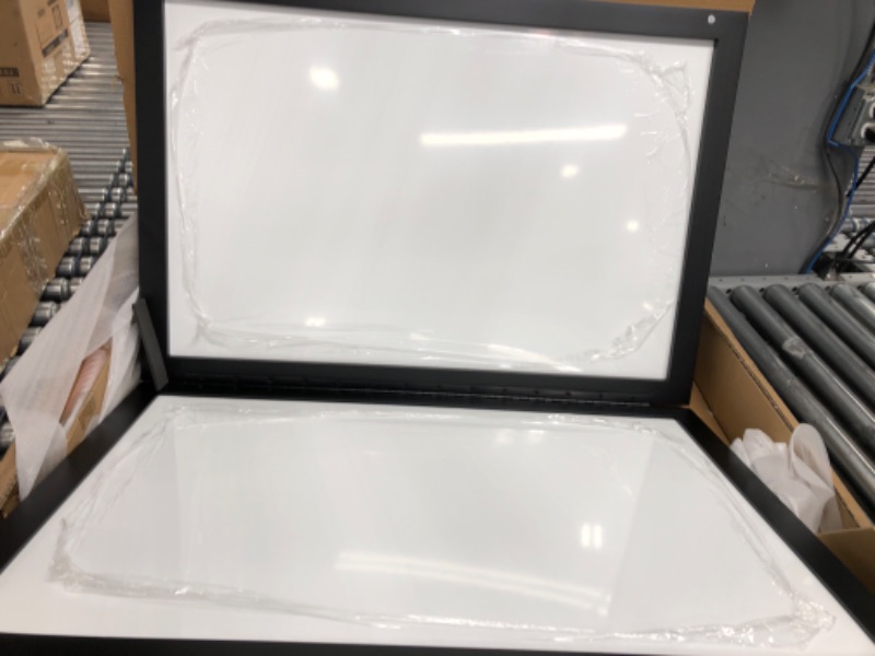 Photo 4 of Used / little scratches on front *** Secret Whiteboard (Large,Black) - 20x30 Poster Frame & Hidden Magnetic Dry Erase Board, Includes Poster, Marker, Wood Magnets, Magnetic Cloth Eraser, FSC Wood Poster Frame, Easy Mounting by Sable Flow Large Black