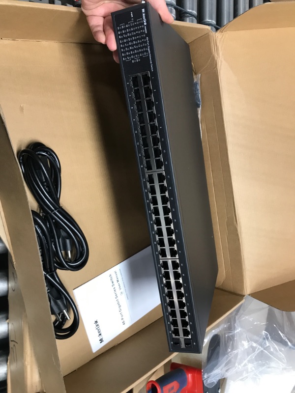 Photo 3 of MokerLink 48 Port Gigabit Ethernet Switch with 2 SFP Port, Dual Power Supply, Fanless Metal Rackmount Unmanaged Plug and Play Network Switch