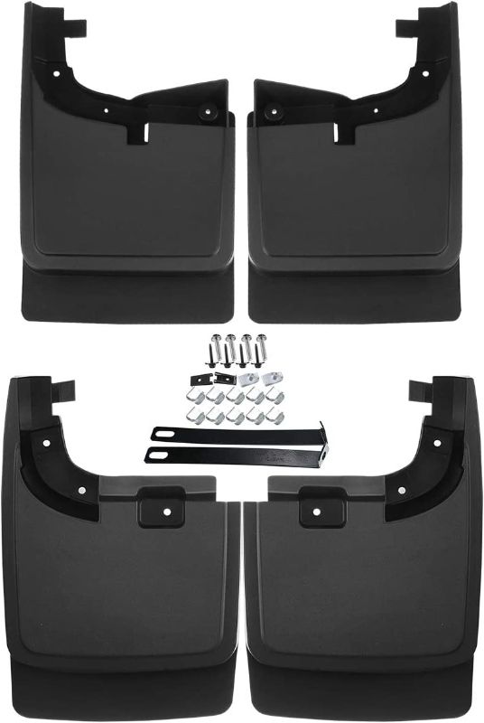 Photo 1 of A-Premium Set of 4PCS Mud Flaps Splash Guards Mudflaps with Hardware Compatible with Ford F-250 Super Duty, F-350 Super Duty, 2017 2018 2019 2020 2021 2022, Pickup, w/Fender Flares, Front and Rear