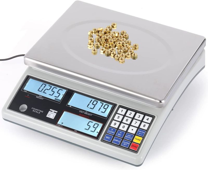 Photo 1 of Bonvoisin Industrial Counting Scale Digital Scale for Parts and Coins kg/g/lb Electronic Gram Scale Inventory Counting Scale Industrial Parts Coins Piece Counting Scale (10kg/22lb, 0.1g)
