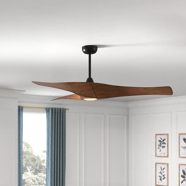 Photo 1 of (SEE NOTES) Ceiling Fan with Lights Assembly, Farmhouse Rustic Style (Brown Wood, Medium) 