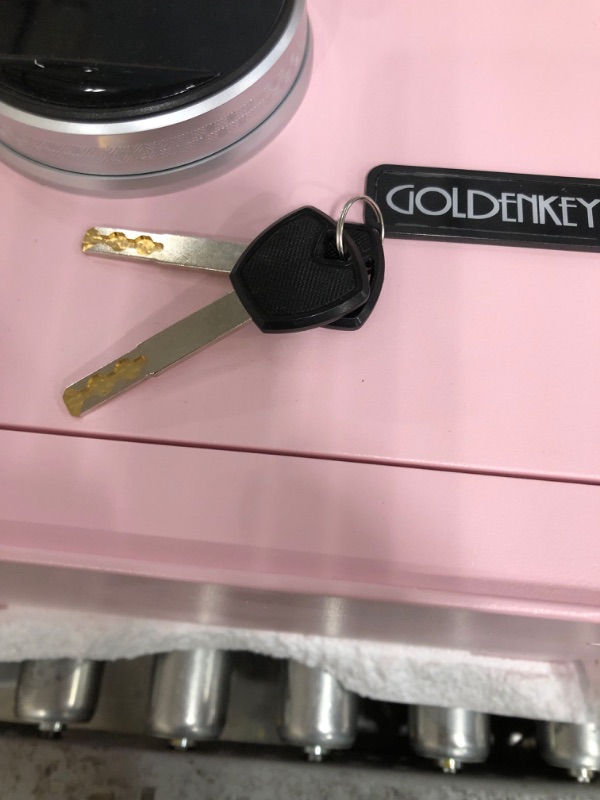 Photo 7 of **** USED ***  GOLDENKEY Digital Security Safe and Lock Box,Small Safe box for Money, Fingerprint Lock,Perfect for Home Office Hotel Business Jewelry Gun Use Storage,0.5 Cubic Feet,Pink E90 PINK