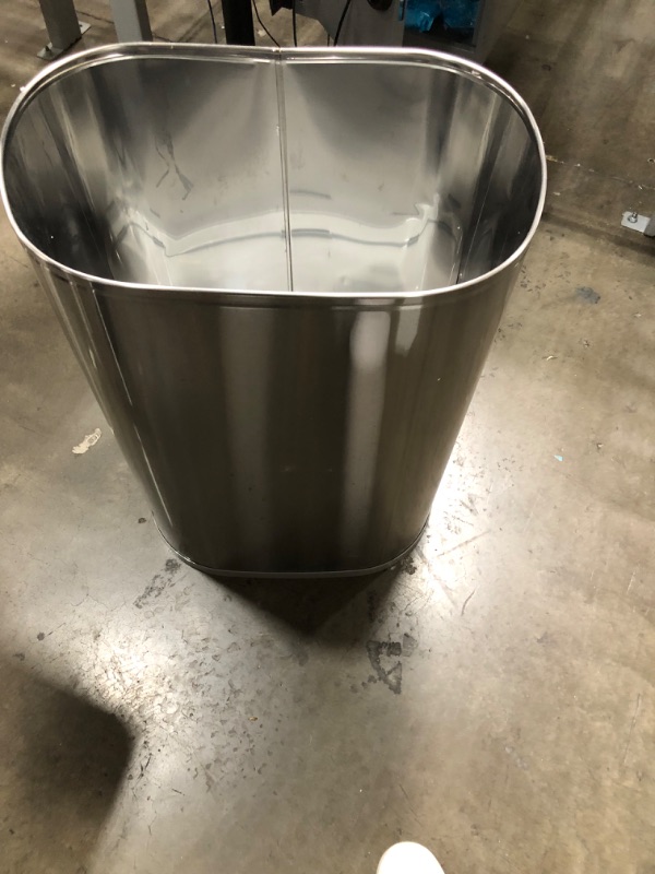 Photo 5 of *** USED *** ** UNABLE TO TEST ** NINESTARS DZT-80-35 Automatic Touchless Infrared Motion Sensor Trash Can, 21 Gal 80L, Heavy Duty Stainless Steel Base (Oval, Silver/Brush Lid) Trashcan, SS