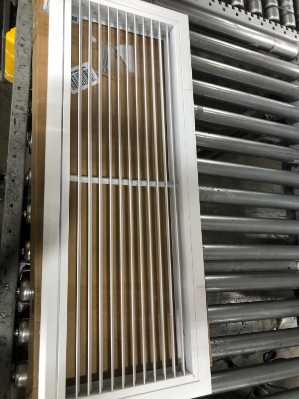 Photo 4 of *** USED *** 10"w X 30"h Steel Return Air Grilles - Sidewall and Ceiling - HVAC Duct Cover - White [Outer Dimensions: 11.75"w X 31.75"h]