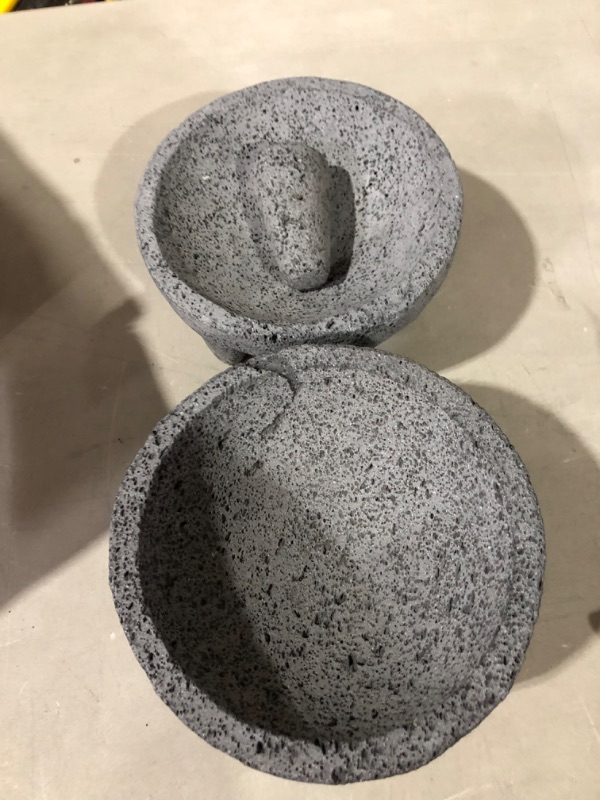 Photo 5 of **SEE NOTES**
Lindo 9 inch Molcajete Mortar and Pestle, Mexican Handmade with Lava Stone,Herb Bowl, Spice Grinder, Pill Crusher, Pesto Powder, Volcanic Stone, SET OF 2