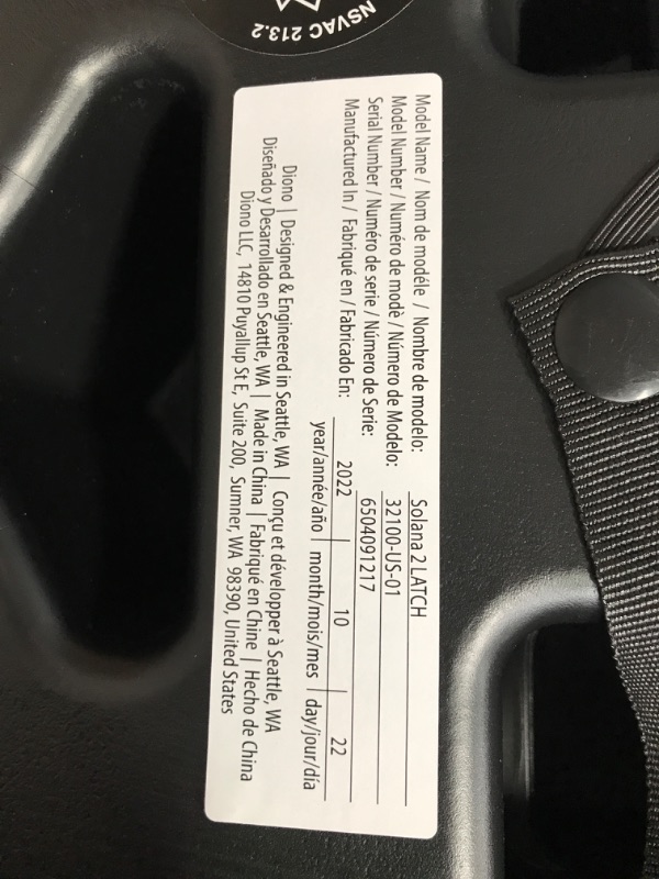 Photo 2 of Diono Solana 2 XL 2022, Dual Latch Connectors, Lightweight Backless Belt-Positioning Booster Car Seat, 8 Years 1 Booster Seat, Black NEW! LATCH Connect Single Black