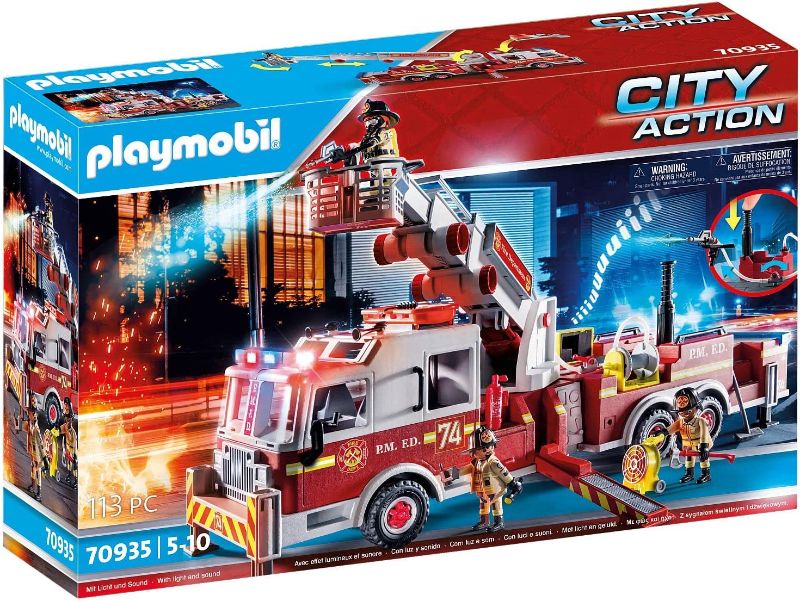 Photo 1 of ***PARTS ONLY NOT FUNCTIONAL***Playmobil Rescue Vehicles: Fire Engine with Tower Ladder
