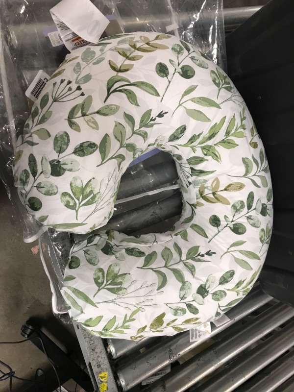 Photo 1 of Boppy Original Nursing Support, FKA Boppy Nursing Pillow, Green Foliage, Ergonomic Breastfeeding, Bottle Feeding, and Bonding, Firm Hypoallergenic Fiber Fill, Removable Cover, Machine Washable
