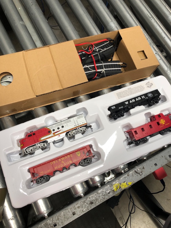 Photo 2 of Bachmann Trains - Santa Fe Flyer Ready to Run Electric Train Set - HO Scale & E-Z Track Truss Bridge with Blinking Light- HO Scale, Black Flyer + Truss Bridge