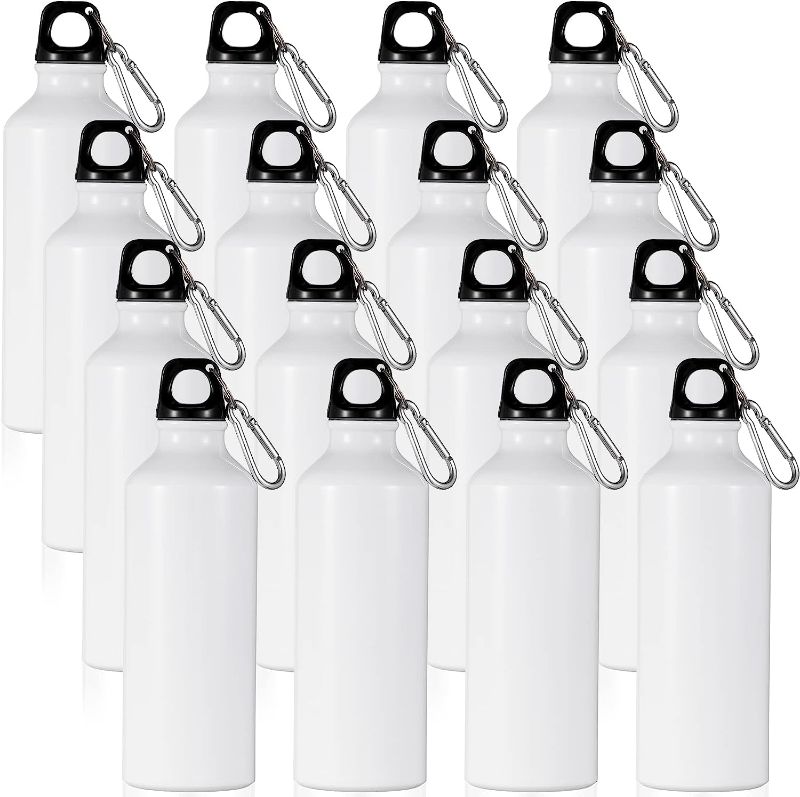 Photo 1 of 16 Pcs Aluminum Water Bottle 17 oz Aluminum Bike Water Bottle Backpacking Water Bottles Reusable Bottles Sports Bottle Leak Proof Travel Bottles with Buckle and Twist Cap for Camping