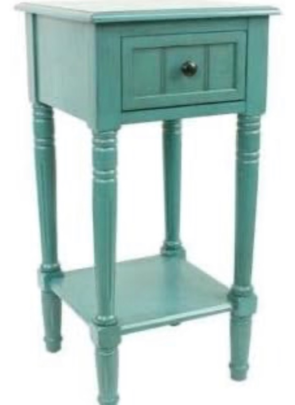 Photo 1 of 1-Drawer Accent Table, Blue