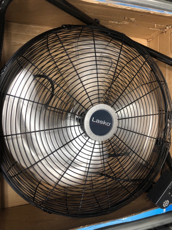 Photo 2 of *POWERS ON* Lasko 20" High Velocity Quick Mount, Easily Converts from a Floor Wall Fan, 7 x 22 x 22 inches, Black & U12104 High Velocity Pro Pivoting Utility Fan for Cooling, 12.2 x 9.6 x 12.3 inches, Black Fan + Fan, Black