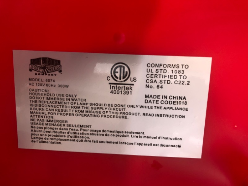 Photo 4 of *POWERS ON, VERY DIRTY* Great Northern Popcorn Company Pop Pup Countertop Popcorn Machine, Red (6074) & Popcorn Case ,Popcorn Portion Packs, 2.5 Ounce (Pack of 12)