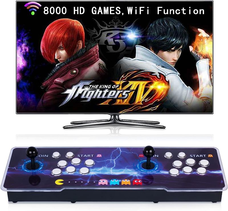 Photo 1 of *POWERS ON* RegiisJoy?8000 Games in 1 ? Arcade Game Console WiFi Function Pandora's Box 18S Classic Retro Game Machine for PC & Projector & TV,1280X720,Search/Hide/Save/Load/Pause Games,Favorite List 8000+wifi