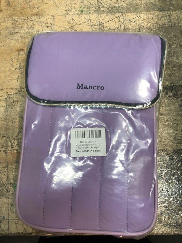 Photo 1 of Mancro Breastmilk Cooler Bag for Daycare, Insulated Baby Bottle Bag with detachable PU Handle, Fits 3 Bottles Up to 9 Ounce, Breast milk cooler travel bag for Nursing Mom, Purple