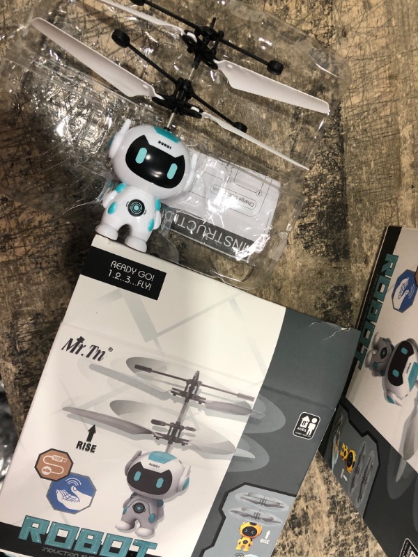 Photo 1 of 5 MR.TN Flying Ball Toys Infrared Induction Colorful Built-in LED RC Robot Drone Toy Indoor Outdoor Games Toys for Kids Boys Girls 3 4 5 6 7 8 9 10 Year Old Birthday Xmas Gifts White