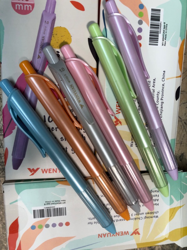 Photo 2 of 3 WY WENYUAN Cute Pens, Fine Point Smooth Writing Pens, Pastel Ballpoint Pens Bulk, Colorful Best Gift Pens, Black Ink 1.0 mm Journaling Pen, Pens Office Supplies for Women & Men, Note Taking
