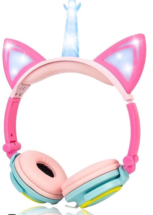 Photo 1 of 2 ***BLUE***
Olyre Unicorn Kids Headphones Wired,Adjustable Foldable Over Ear Chlidren LED Light Up Headphones with Tangle Free 3.5mm Cord for Toddlers Teens for School Travel Smartphones iPad PC Kindle Tablet