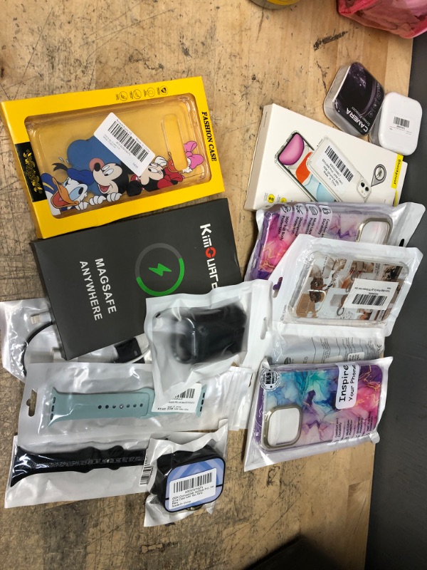 Photo 1 of 14 ASSORTED PHONE( DIFFERENT MAKES AND MODELS), WATCH , AND AIRPOD ACCESSORIES, 