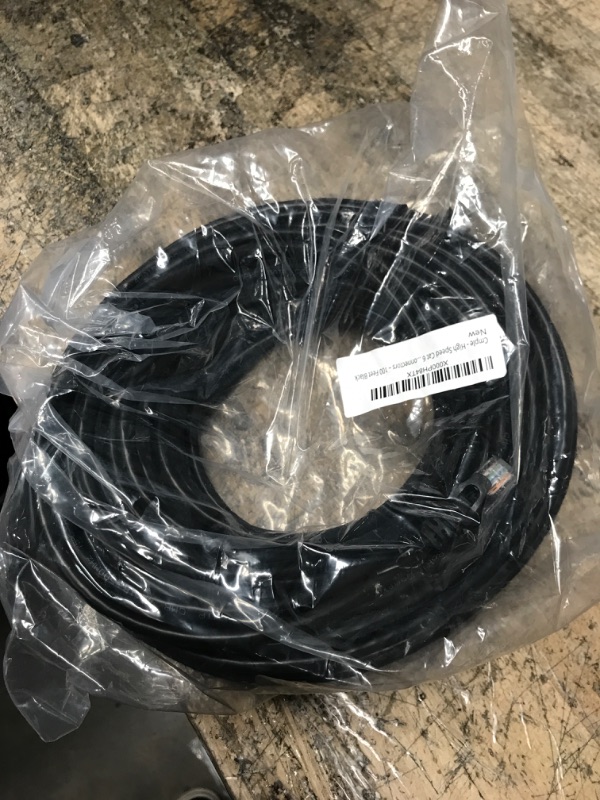 Photo 1 of cmple cat6 networking rj45 ethernet patch cable 100 feet black