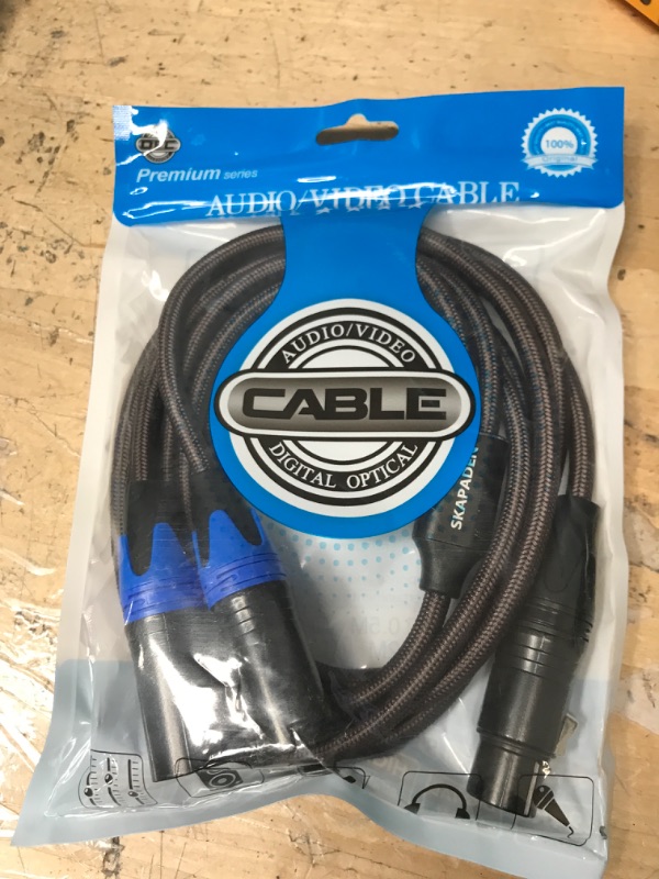 Photo 2 of XLR Y-Splitter Cable, 1 Female to 2 Male XLR Y Cable Balanced Microphone Splitter Cord - 6.6ft
