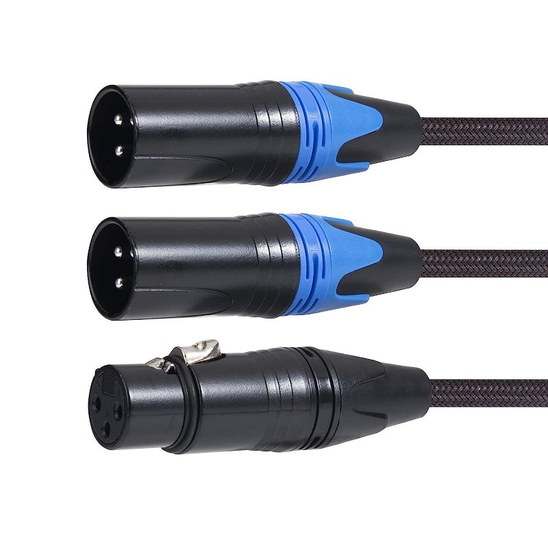 Photo 1 of XLR Y-Splitter Cable, 1 Female to 2 Male XLR Y Cable Balanced Microphone Splitter Cord - 6.6ft
