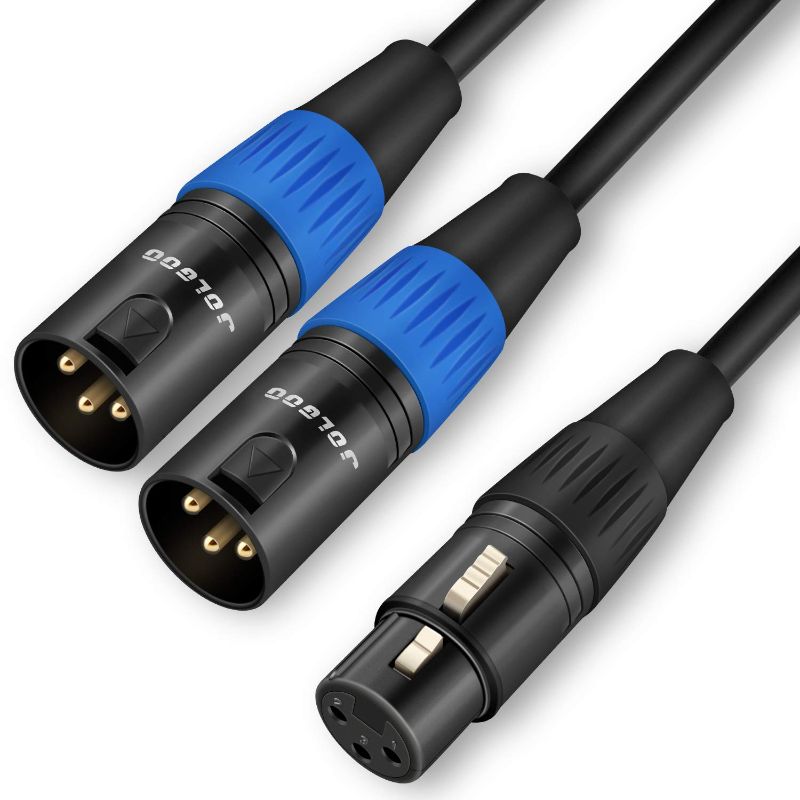 Photo 1 of 3 PACK**XLR Splitter Cable, XLR Female to Dual XLR Male Y Splitter Microphone Cable, Female to 2 Male XLR Y Cable,, 3.3 Feet