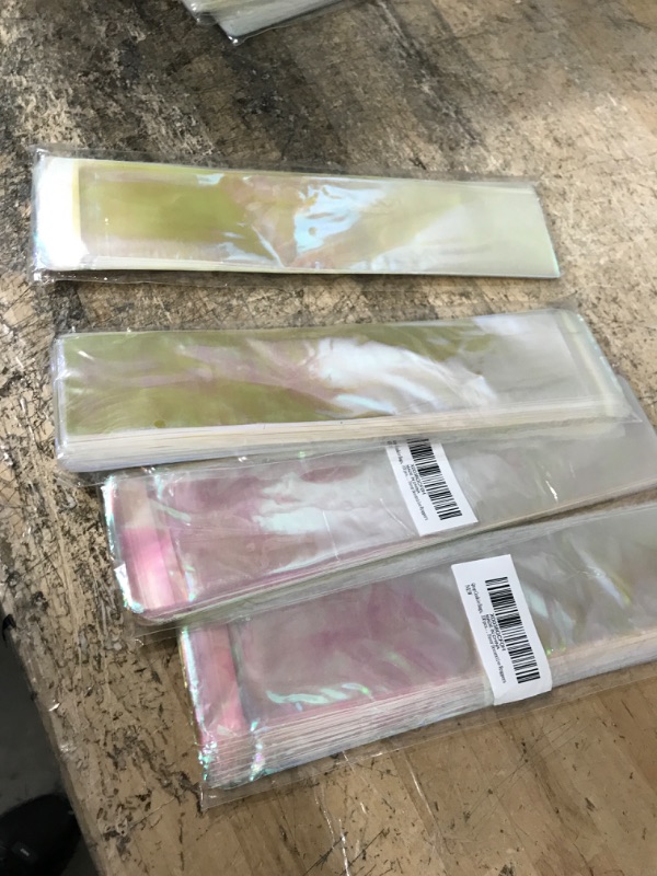 Photo 2 of 4 PACK*
QTOP Cookie Bags 100 pcs Candy Bags Iridescent Holographic Clear Plastic Bags 1.57 mils Thick Self Sealing OPP Cello Bags for Bakery Cookies Goodies Favor Decorative Wrappers (2.5x11 inches)